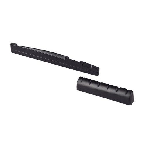 Black Guitar Bridge Saddle and String Nut Replacement Set, Versatile Finish for Electric Guitar