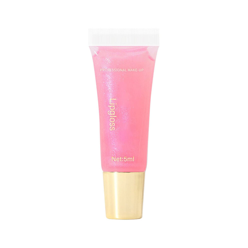 Hydrating Lip Gloss and Plumper 5ml Rainbow Glitter Finish Long Lasting Waterproof Nonstick Shine
