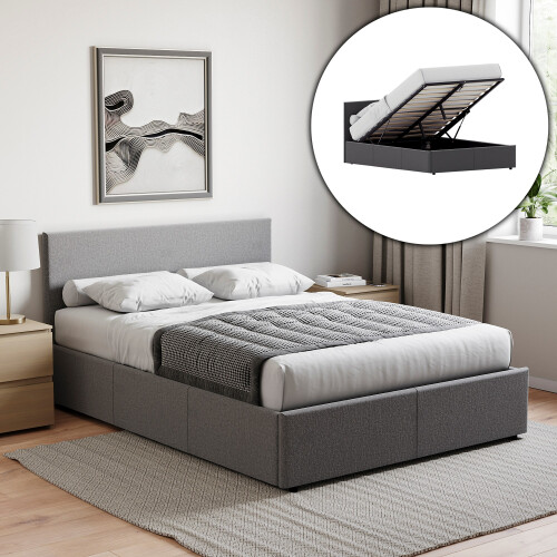 Vida Designs (King Size, Dark Grey Linen) Veronica Ottoman Bed Frame Bedroom Storage UKFR