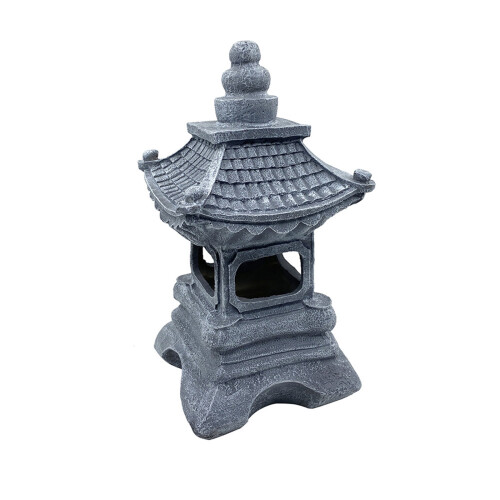 Gartenstatue „Solarpagode“, Kunstharz, 17 x 17 x 34 cm 1