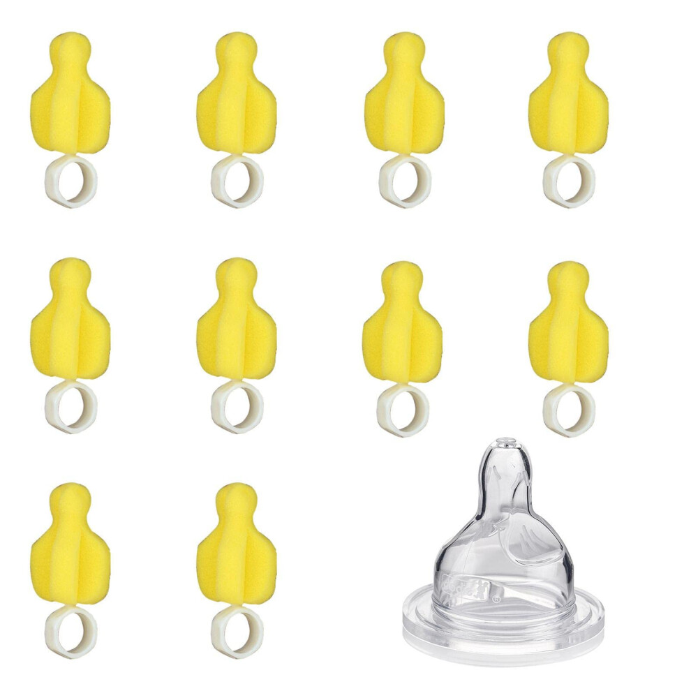 10pcs Bottle Cleaning Brush Set for Baby Bottles and Teats, Deep Reach MultiSize Brushes for Quick Residue Removal