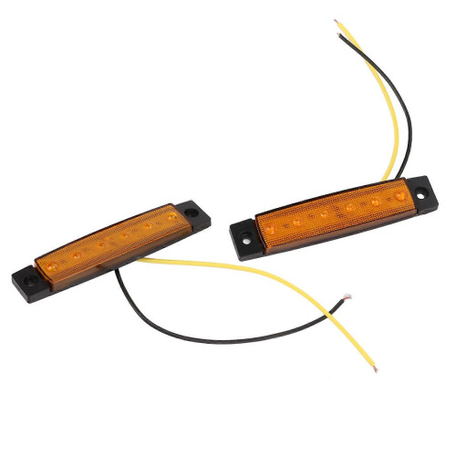 10PCS 6LEDs Side Marker Lights Amber Lighting DC12V IP68 Waterproof Multiple Purpose for Trucks Trailers