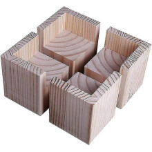 4-Piece Set of Wooden Bed Risers for Heavy Furniture