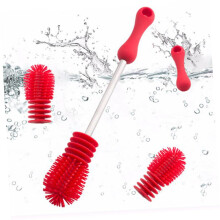 Silicone Bottle Brush with Ergonomic Stainless Handle, Heat Resistant Scratch Deep Cleaning for Dishes and Bottles