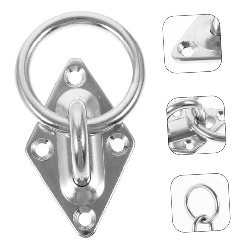 Stainless Steel D Ring Trailer Tie Down Anchors 2 Pack Heavy Duty Surface Mount Hooks 2
