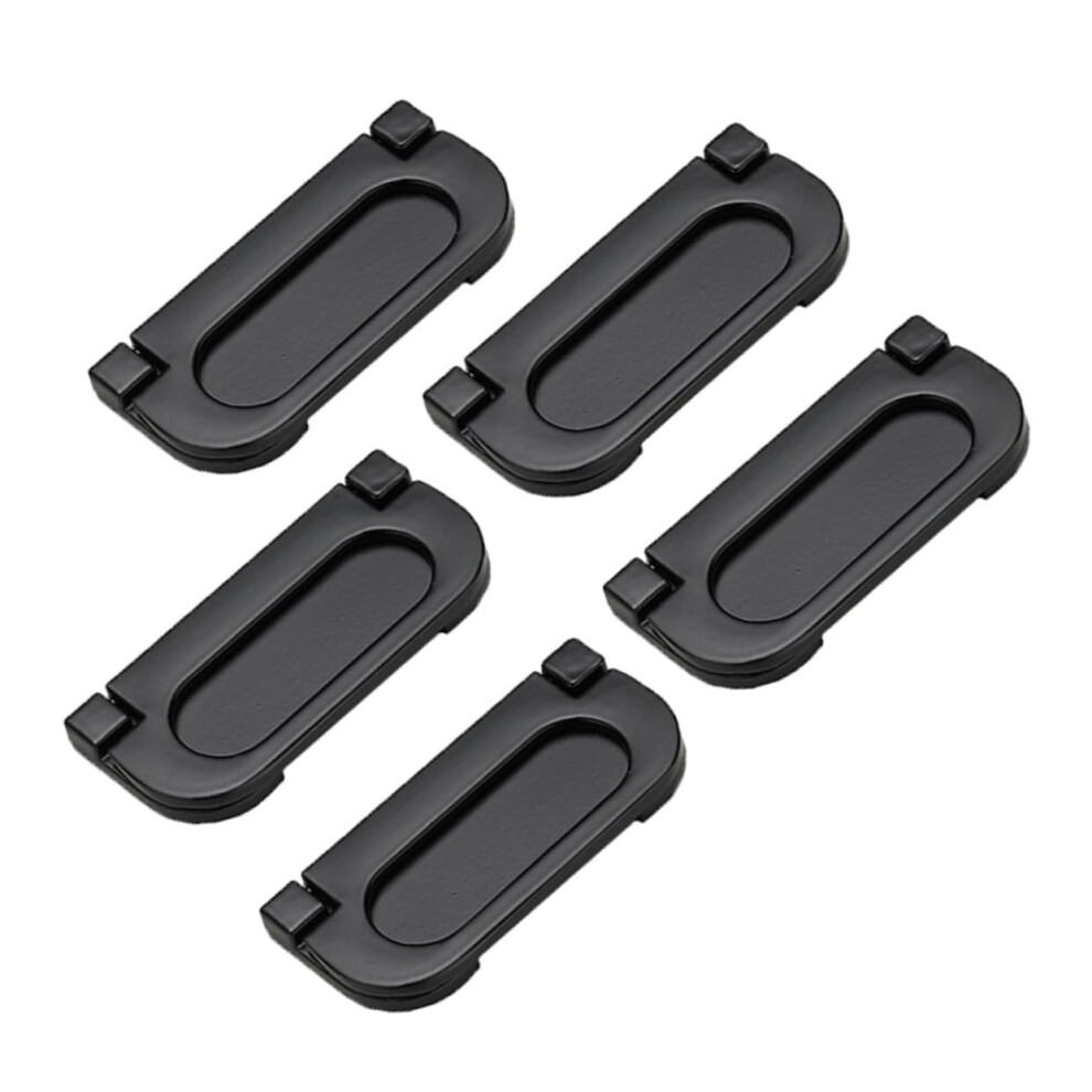 5Pcs Modern Black Cabinet Handles And Drawer Pulls For Wardrobe Closet, Ergonomic Easy Installation 9073542277552