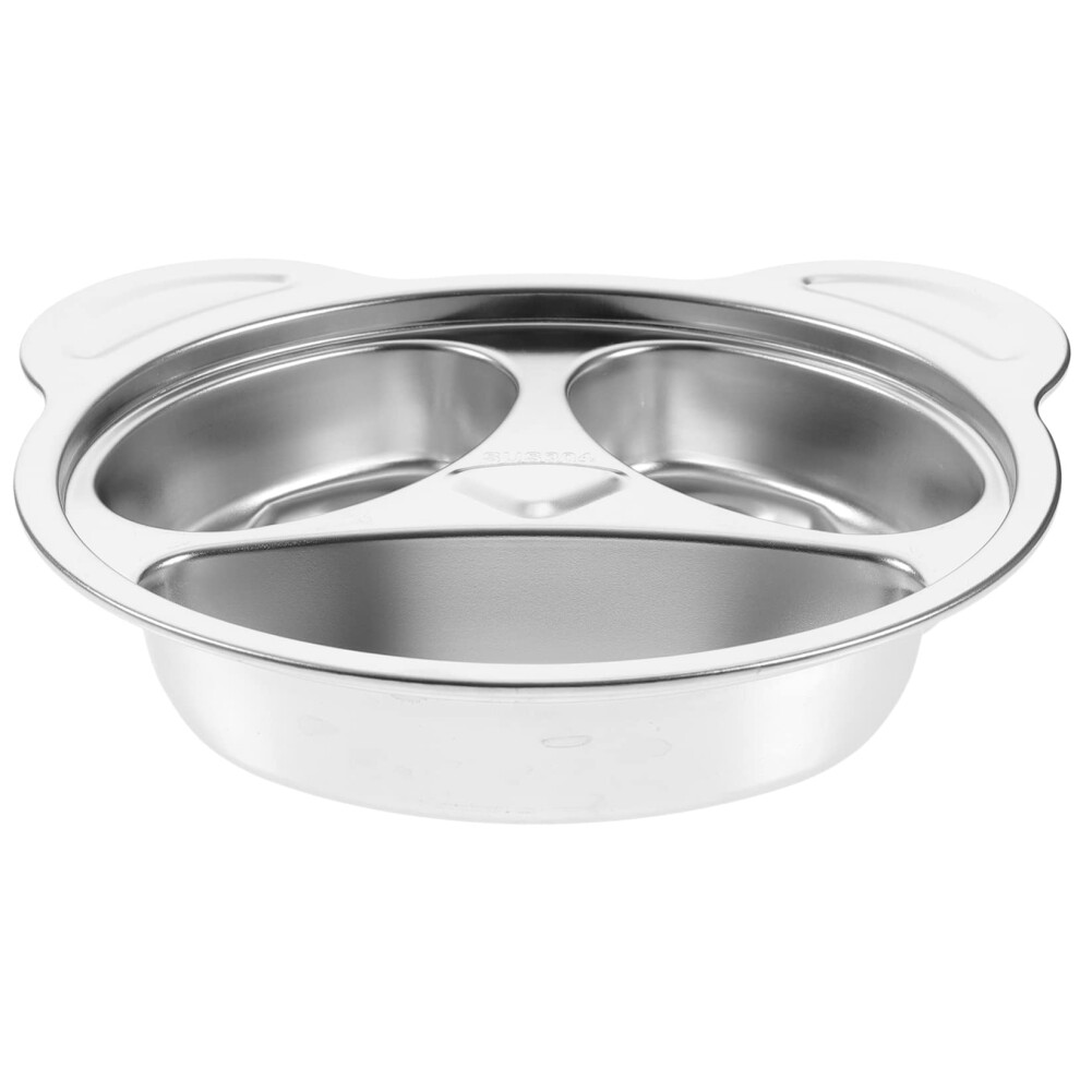 Stainless Steel Kids Plate with Cartoon Design, Divided Compartments, Dishwasher Safe Food Tray for Toddlers