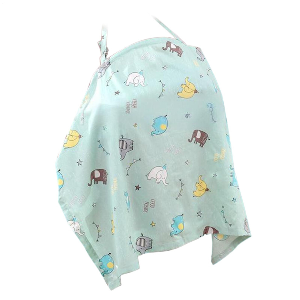 Nursing Cover For Breastfeeding Privacy, Breathable Fabric Car Seat Canopy With Arch Neckline For Travel Blue