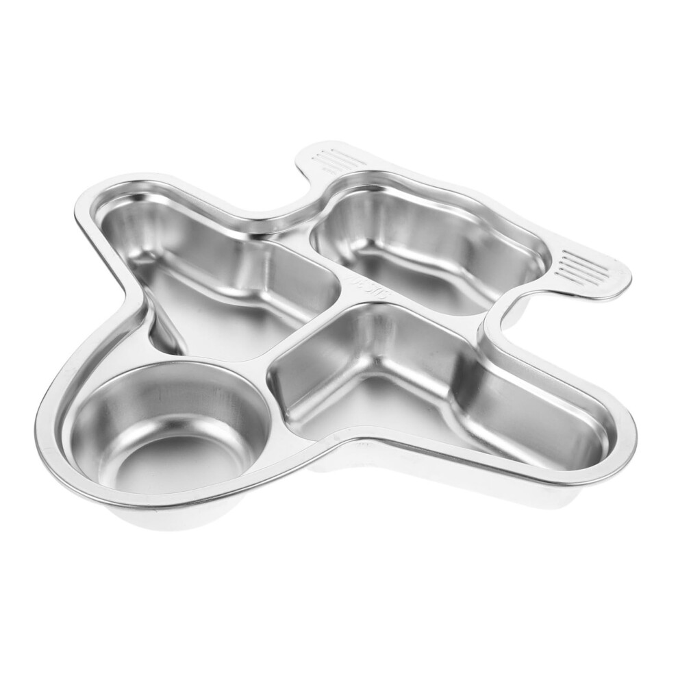 316 Stainless Steel Kids Plate with Cartoon Divided Design, Dishwasher Safe Toddler Mealtime Dish