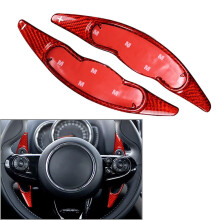 Red Carbon Fiber Steering Wheel Paddle Shifters for Mini Cooper F54 F55 F56 F57 F60, Extended Reach