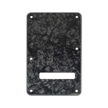 Musiclily Pro Backplate 4Ply Black Pearl for Stratocaster, Squier Sonic Strat SSS, Pearl Finish