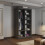 (90cm, Grey) Houston Sliding Mirrored Wardrobe 3
