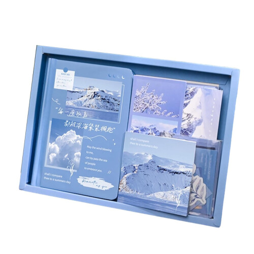 Creative Trend Notebook Journal Set  Smooth Writing, Artistic Design, Small Box and Transparent Bag