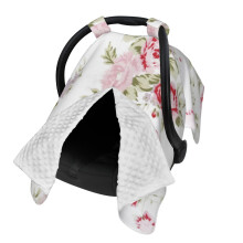Floral Baby Car Seat Cover and Nursing Cover 2 in 1 Design Breathable Stretch Fabric for Breastfeeding