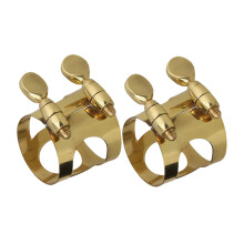 2 Pack Alto Saxophone Ligature Set, Metal Mouthpiece Fasteners with Adjustable Screws for Secure Reed Hold