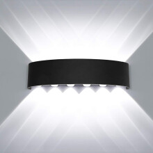 Applique Murale Led Moderne, 12W, 4000K, Blanc Froid, Led Intégrée, Noire, Non Dimmable
