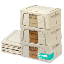 LIVIVO Foldable Storage Bags 3 Pack Large