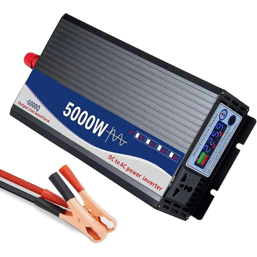 5000W Pure Sine Wave Power Inverter 12V72v To 110V With Smart Lcd Display For Car Rv Solar 9330225620549