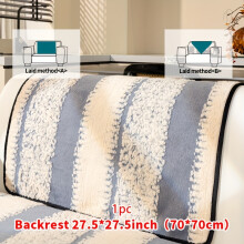 (Grey, Backrest 27.5*27.5in (70*70cm)) Pet-Friendly - Plush Striped Sofa Cover - All-Season Couch Protector for Living