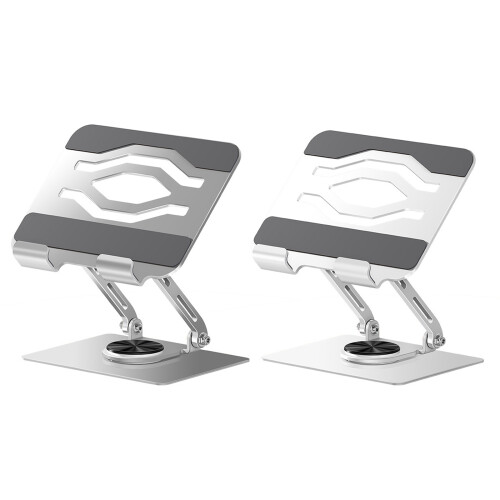 Universal Tablets Stand With 360 Swivels Base And Carbon-White 1