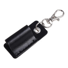 Leather Pen Holder with Secure Clip for Lanyard, Compact PU Design for ID Badge and Keychain