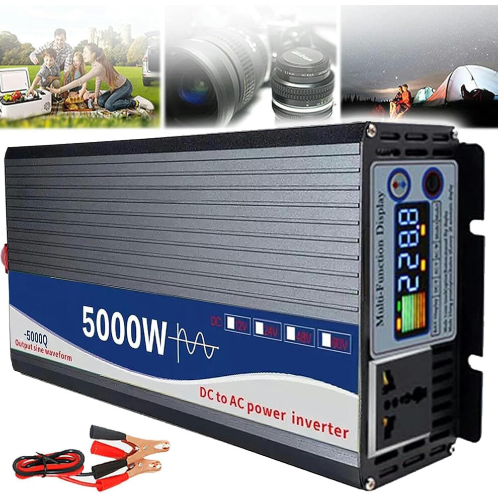 Pure Sine Wave Power Inverter 5000W Dc 12Vâ72V To Ac 110V/220V For Home Rv Solar Boat Camping 9330225622260