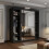 (203cm, Black) Mirrored Sliding Door Wardrobe 3