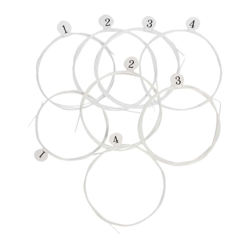 8PCS Soprano Ukulele Strings Set, Durable Replacement for Clear Bright Tone and Easy Installation
