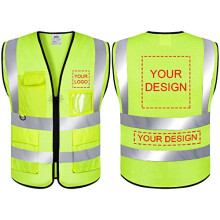Reflective Safety Vest Class 2 Visibility Work Vest with Pockets Custom Breathable Mesh Yellow S