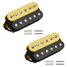 DIAO79NI 2PCS 50/52mm Alnico 5 Electric Guitar Humbucker Pickups Set Bridge and Neck Dual Coil Cream Black