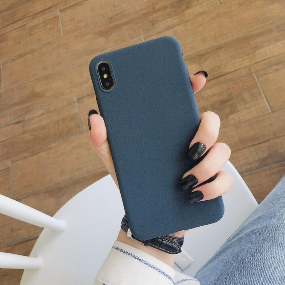 Silicone Case Shockproof Slim Matte Tpu Cover With Raised Bezel And Precise Ports Navy For Oneplus 7T Blue 9330225623588