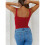 Canotte da Donna con Scollo A U, Modello 2025, Aderenti, Morbide e Basiche Rosso M 2