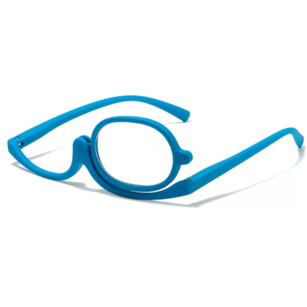 Blue Flip Up Makeup Reading Glasses For Women +3.50 Magnified Vision Cosmetic Readers