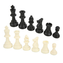 Pièces d'échecs de tournoi, pièces en plastique résistant avec 2 reines supplémentaires, taille standard Staunton, hauteur du roi : 9,5 cm