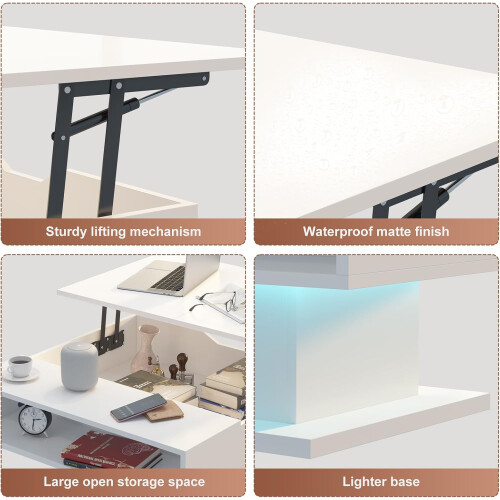Lift Top Coffee Table with Storage 2