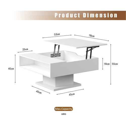 Lift Top Coffee Table with Storage 1