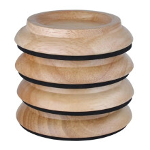 Piano Caster Cups 4PCS Scratch Resistant Floor Protectors for Upright Piano Stability with Warm Wood Finish