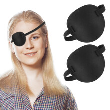 2PCS 3D Adjustable Eye Patch for Adults and Kids, Reversible Lazy Eye Patch for Amblyopia Treatment (Black)