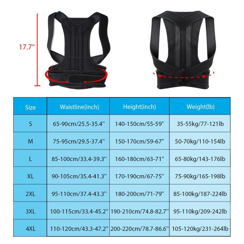 Large Adjustable Back Brace Posture Corrector for Men and Women, Light Grey Shoulder Alignment Support 1