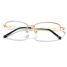 Men's Half Frame Reading Glasses 2.5X Gold Metal with Spring Hinge Comfort and Precise Magnification