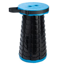 Portable Folding Stool with Retractable Sun Canopy, Telescopic Design for Camping, Fishing and Travel