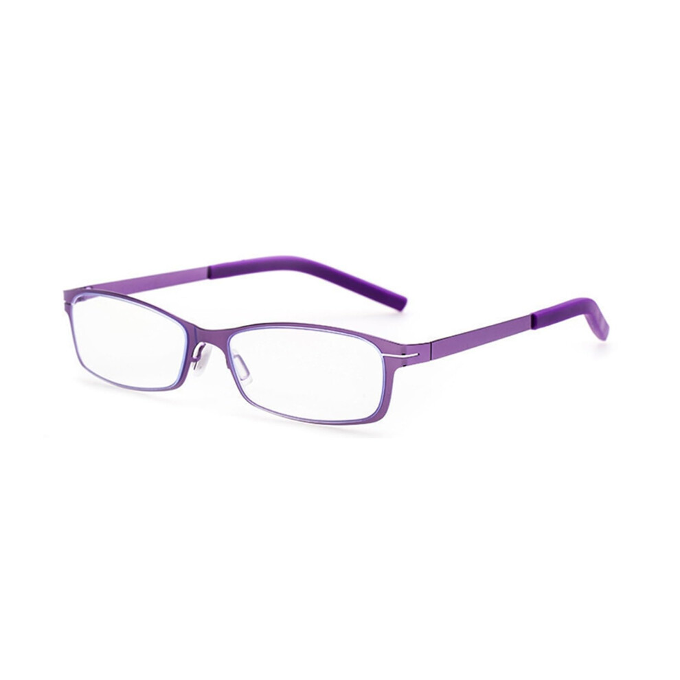 Blue/Light/Purple Blocking Reading Glasses 1.0X Weight Metal Narrow Frame Readers For Men And Women