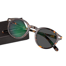 Women's Photochromic Reading Sunglasses Retro Round UV400 Transition Lenses for Driving (1.0–3.0)