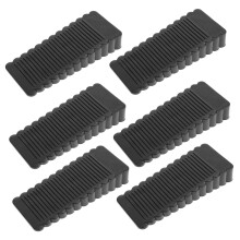 Black PVC Rubber Door Stopper Wedge 6 Pack, Windproof NonSlip Design for Home and Office