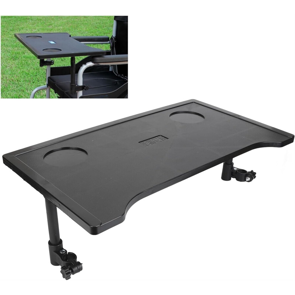 Detachable Wheelchair Tray Table with Non Slip Surface and Dual Cup Holders for Eating and Reading