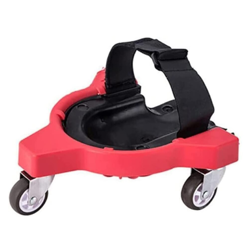 Rolling Knee Pads With Wheels And Foam Cushion, Adjustable Strap For Flooring And Tiling Work (Red) 9310869676881