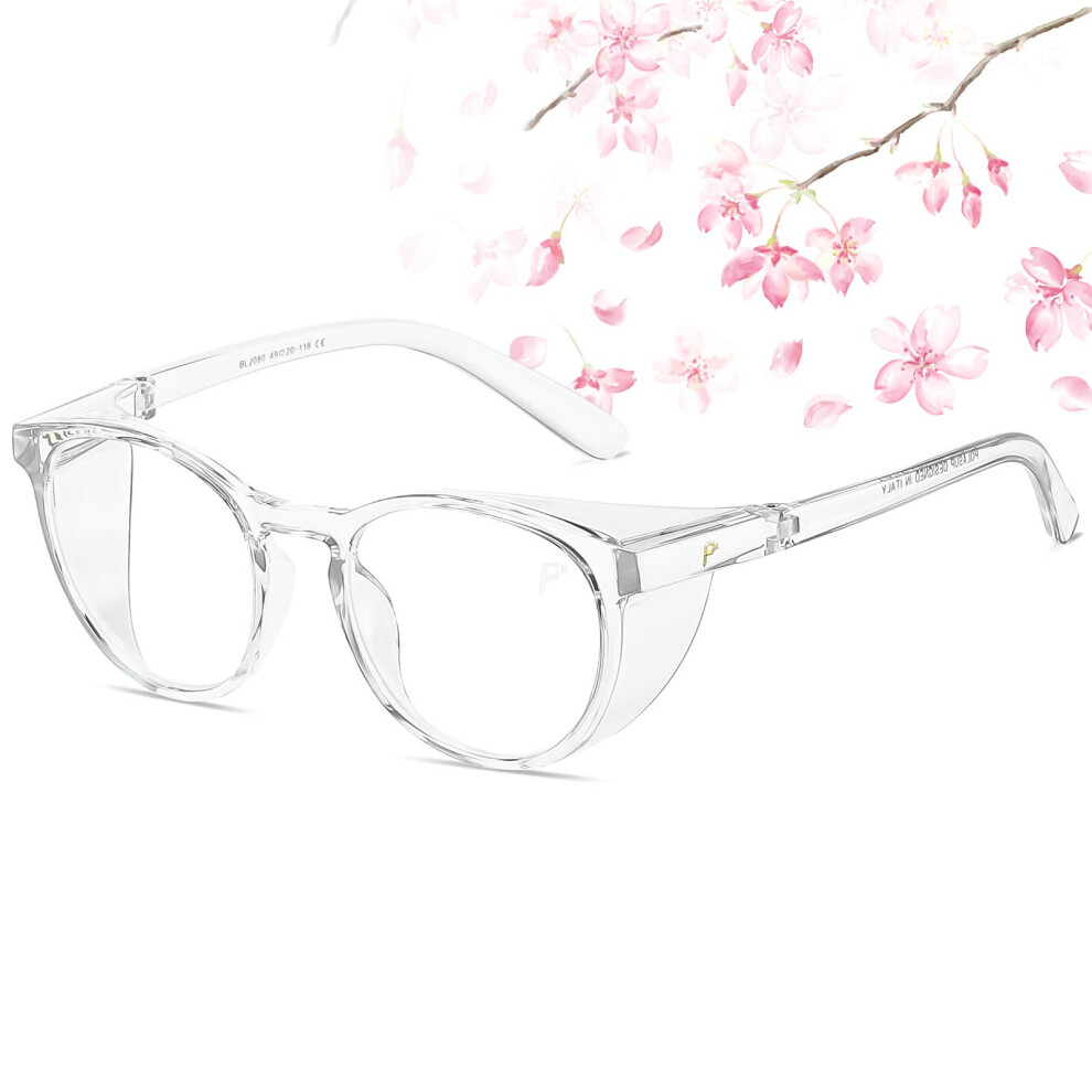 Anti Fog Blue Light Blocking Safety Glasses For Nurses Men And Women, Clear Round Protective Eyewear 9310869675891