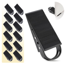 12 Pack Heavy Duty Rubber Door Stop Wedge Non Slip Door Stopper for Bottom of Door Black
