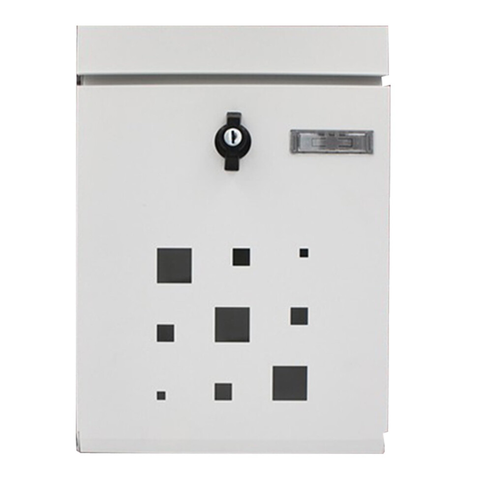 White Wall Mounted Lockable Mailbox, Weatherproof Galvanized Steel, Large Capacity For Home And Office 9310869676614