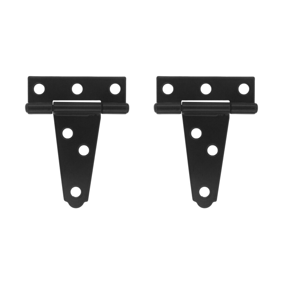 3 Inch Black Heavy Duty T Strap Hinges For Gates And Doors, Galvanized Iron With Screws, 2Pcs 9310869676997